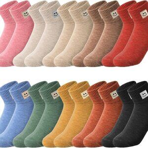 10 Pairs Socks Womens Crew Elastic Ankle Length Cotton Socks Aesthetic Cute Ligh